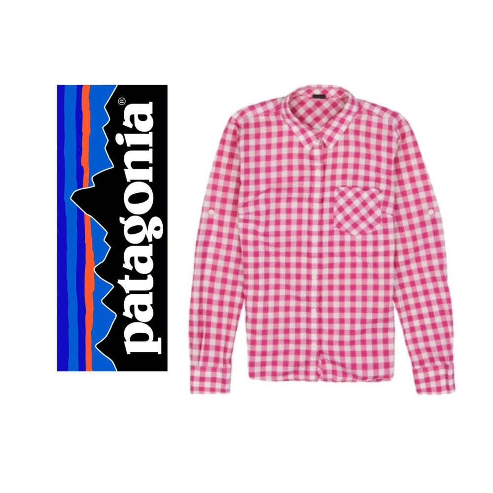 Patagonia plaid button up top